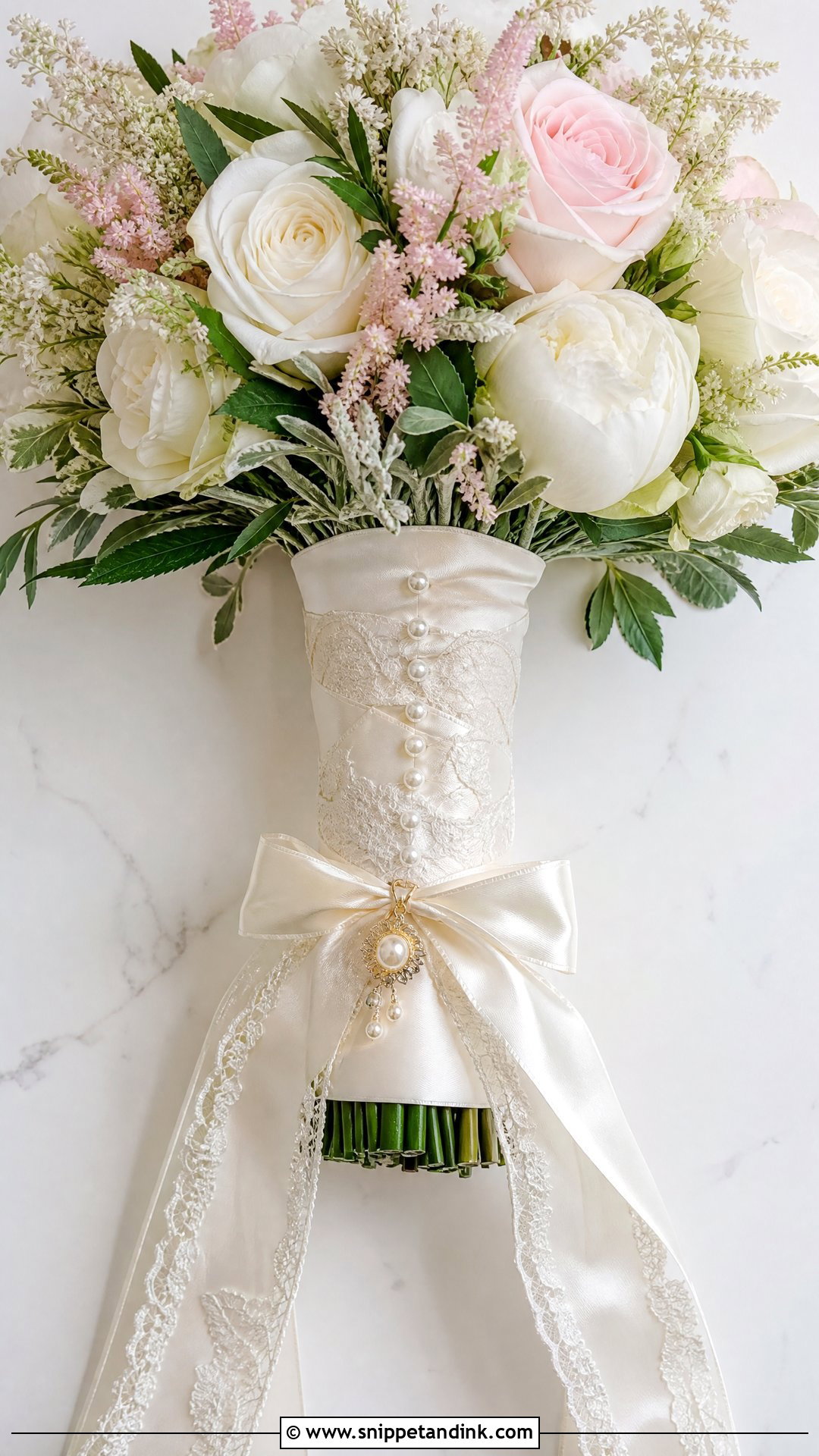 Wedding Dress Bouquet Wrap - Snippet and Ink - 25 Wedding Dress Keepsake Ideas