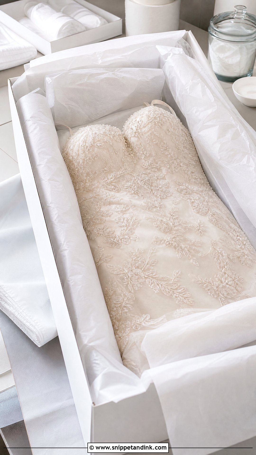 Wedding Dress Box With Acid Free Tissue - Snippet and Ink - 20 Wedding Dress Box Ideas
