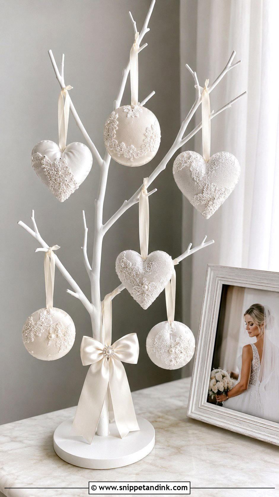 Wedding Dress Christmas Free Ornament Set - Snippet and Ink - 25 Repurpose Wedding Dress Ideas