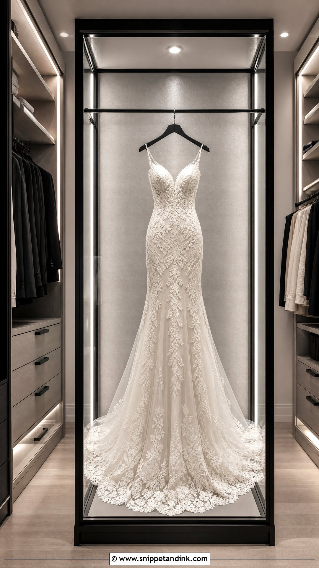 Wedding Dress Display With Black Frame - Snippet and Ink - 20 Wedding Dress Display in Closet Ideas