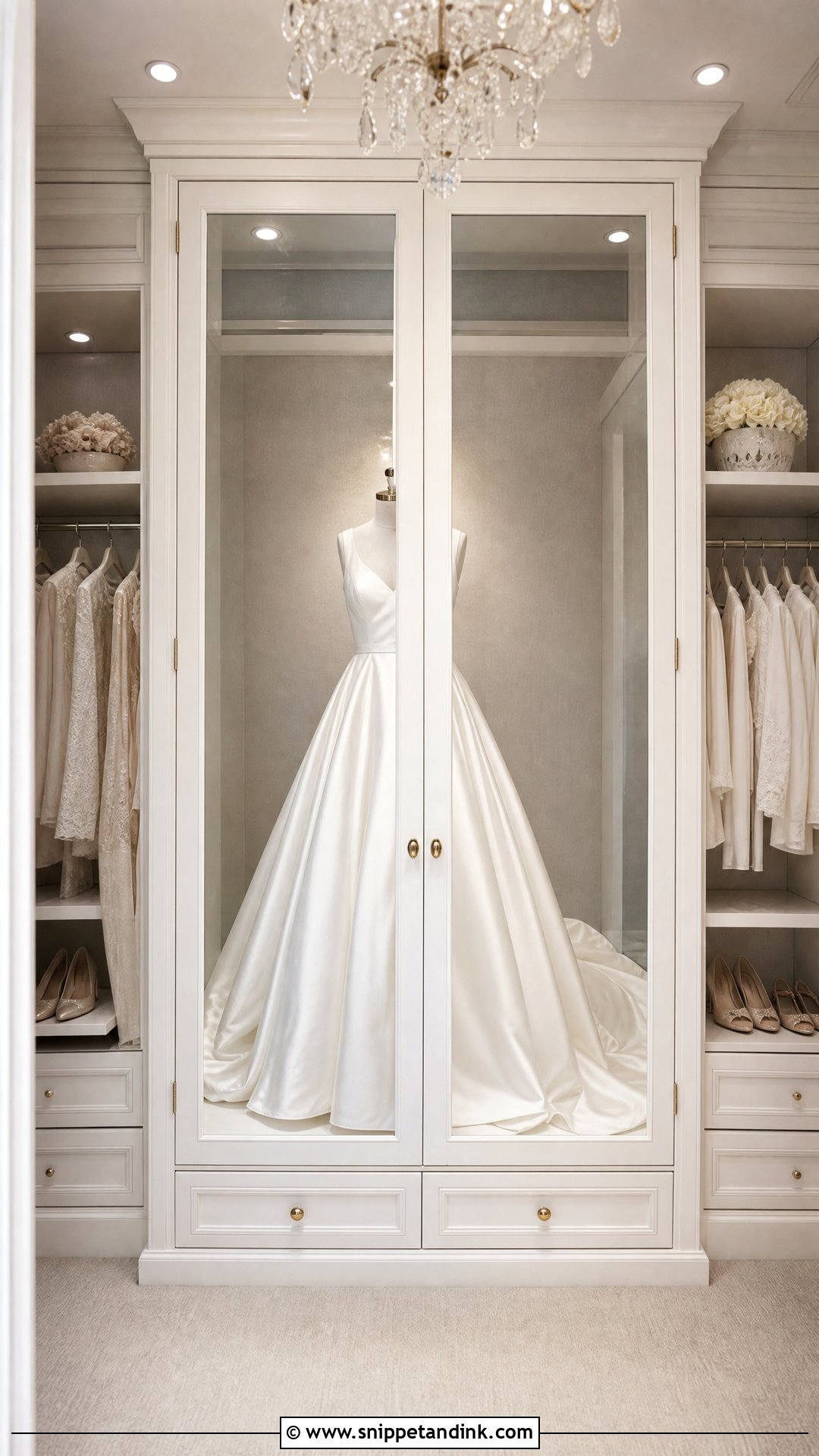 Wedding Dress Display With White Cabinet - Snippet and Ink - 20 Wedding Dress Display in Closet Ideas