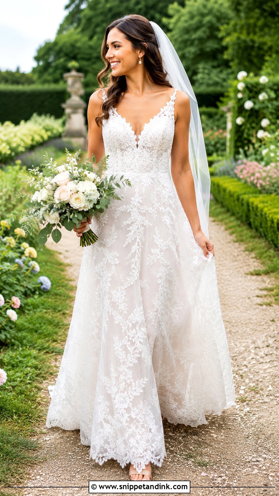 Wedding Dress Garden Photoshoot - Snippet and Ink - 25 Wedding Dress Photoshoot Ideas