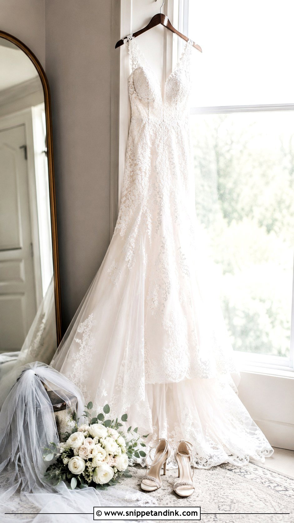 Wedding Dress Hanging Photo - Snippet and Ink - 25 Wedding Dress Photography Ideas