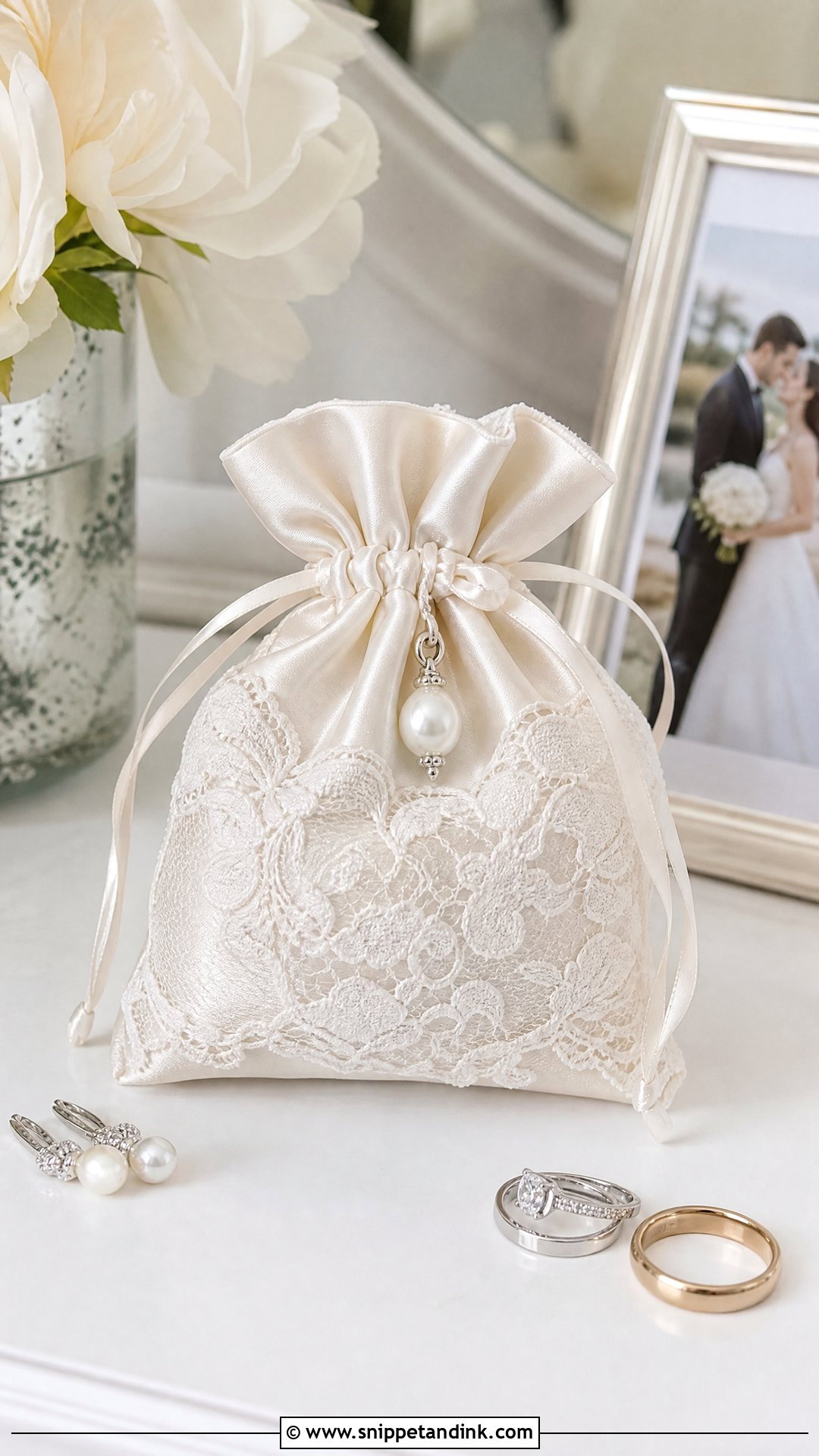 Wedding Dress Jewelry Pouch - Snippet and Ink - 25 Wedding Dress Keepsake Ideas
