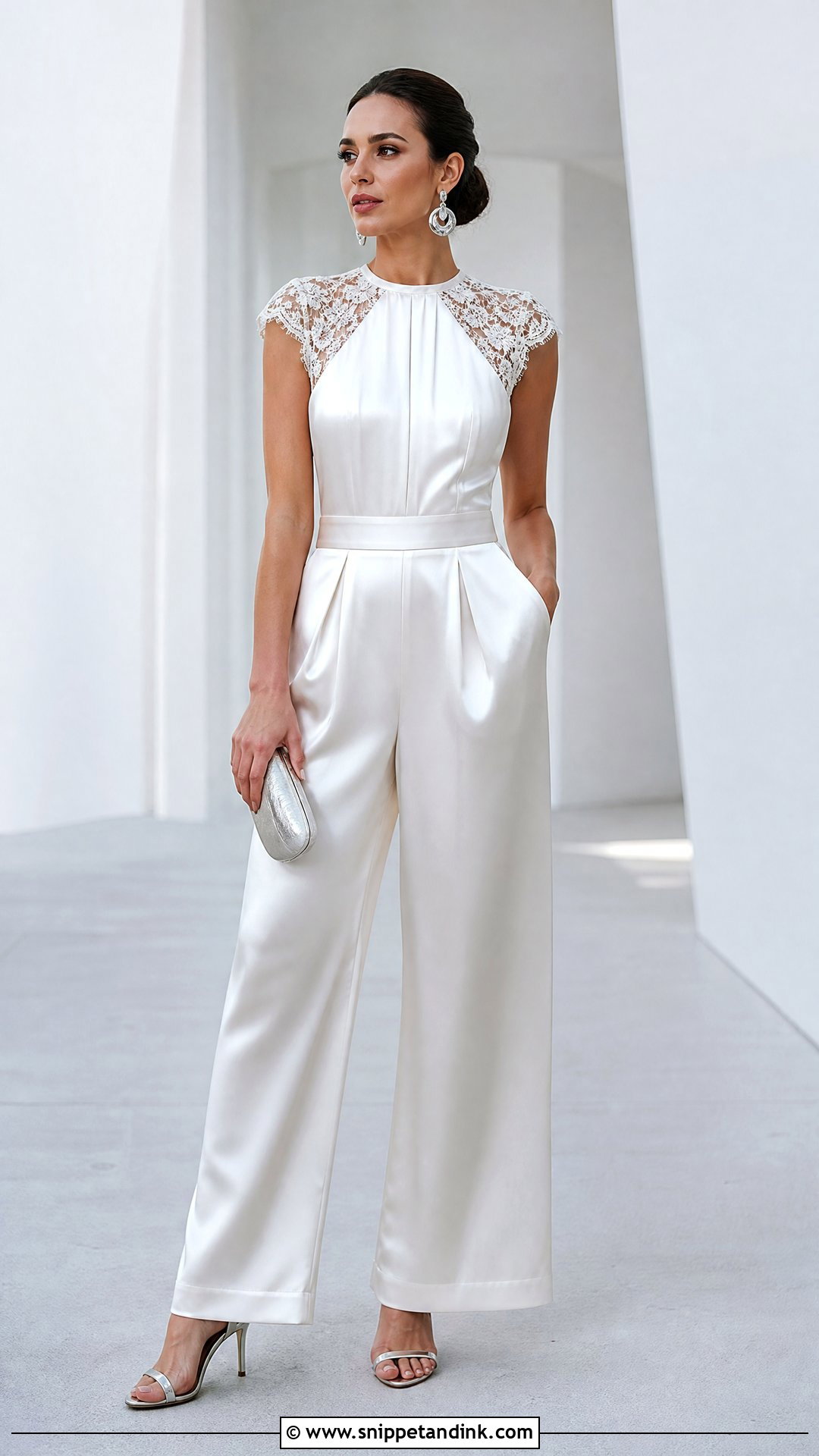 Wedding Dress Jumpsuit With Lace Panels - Snippet and Ink - 20 Upcycle Wedding Dress Ideas