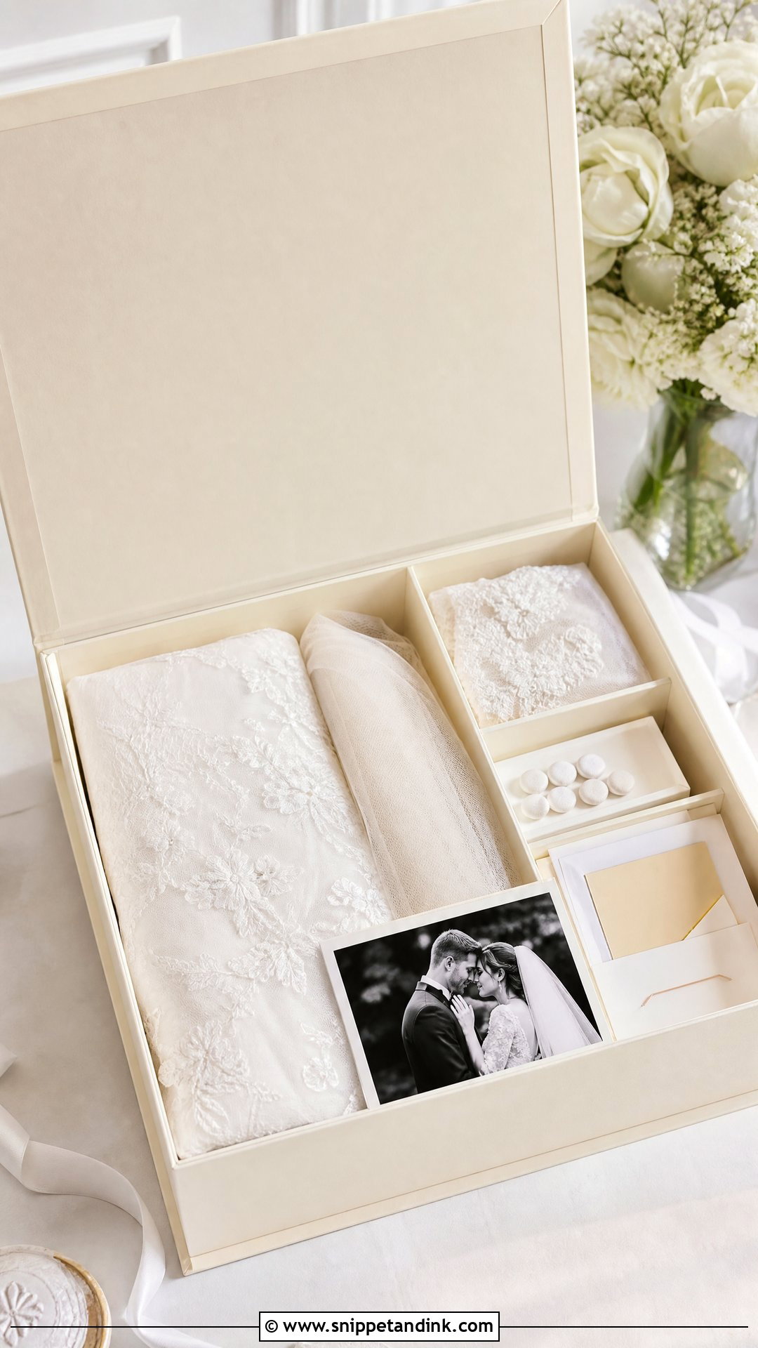 Wedding Dress Keepsake Box - Snippet and Ink - 25 Wedding Dress Keepsake Ideas