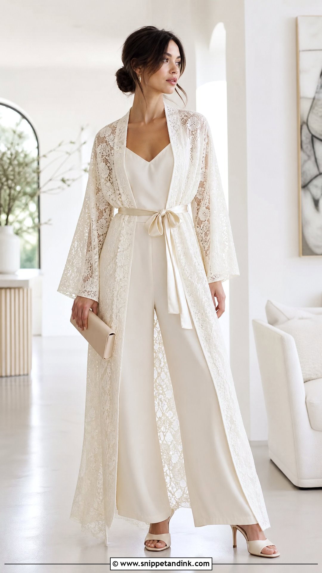 Wedding Dress Kimono Jacket With Monochrome Separates - Snippet and Ink - 20 Upcycle Wedding Dress Ideas