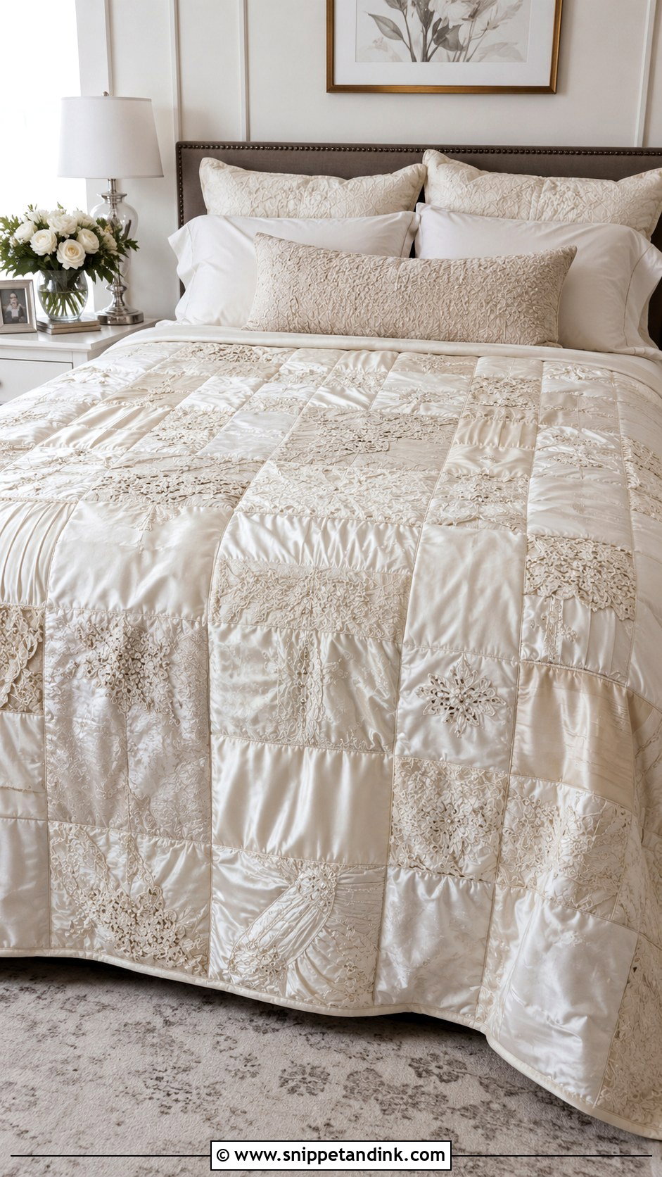 Wedding Dress Memory Quilt - Snippet and Ink - 25 Repurpose Wedding Dress Ideas