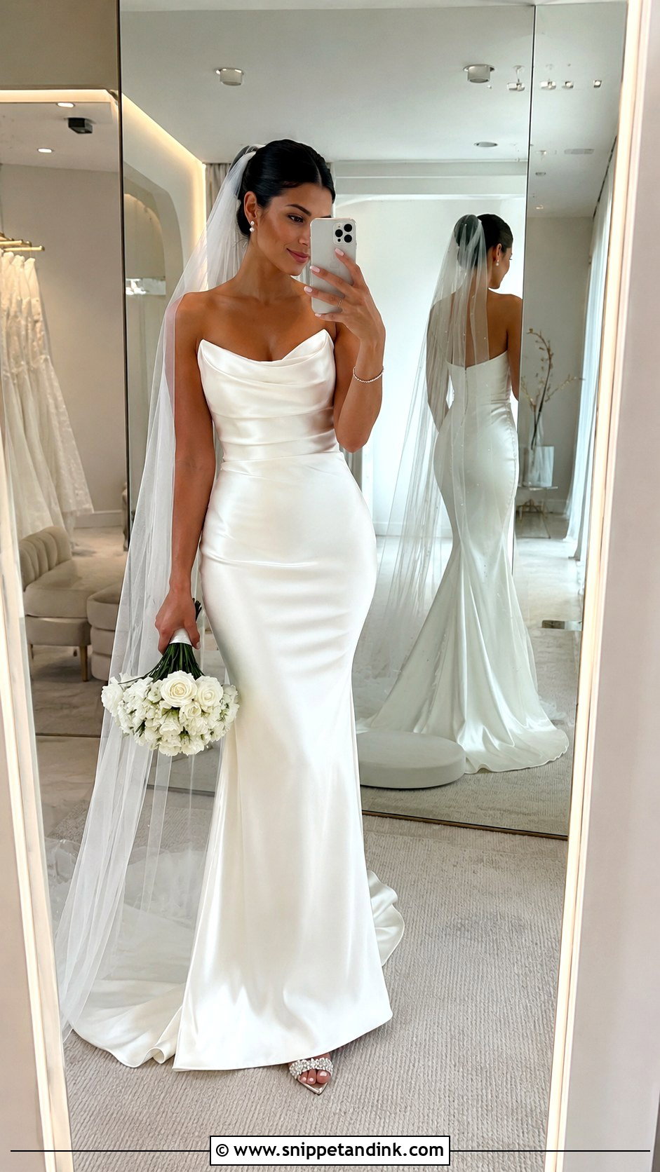Wedding Dress Mirror Photoshoot - Snippet and Ink - 25 Wedding Dress Photoshoot Ideas