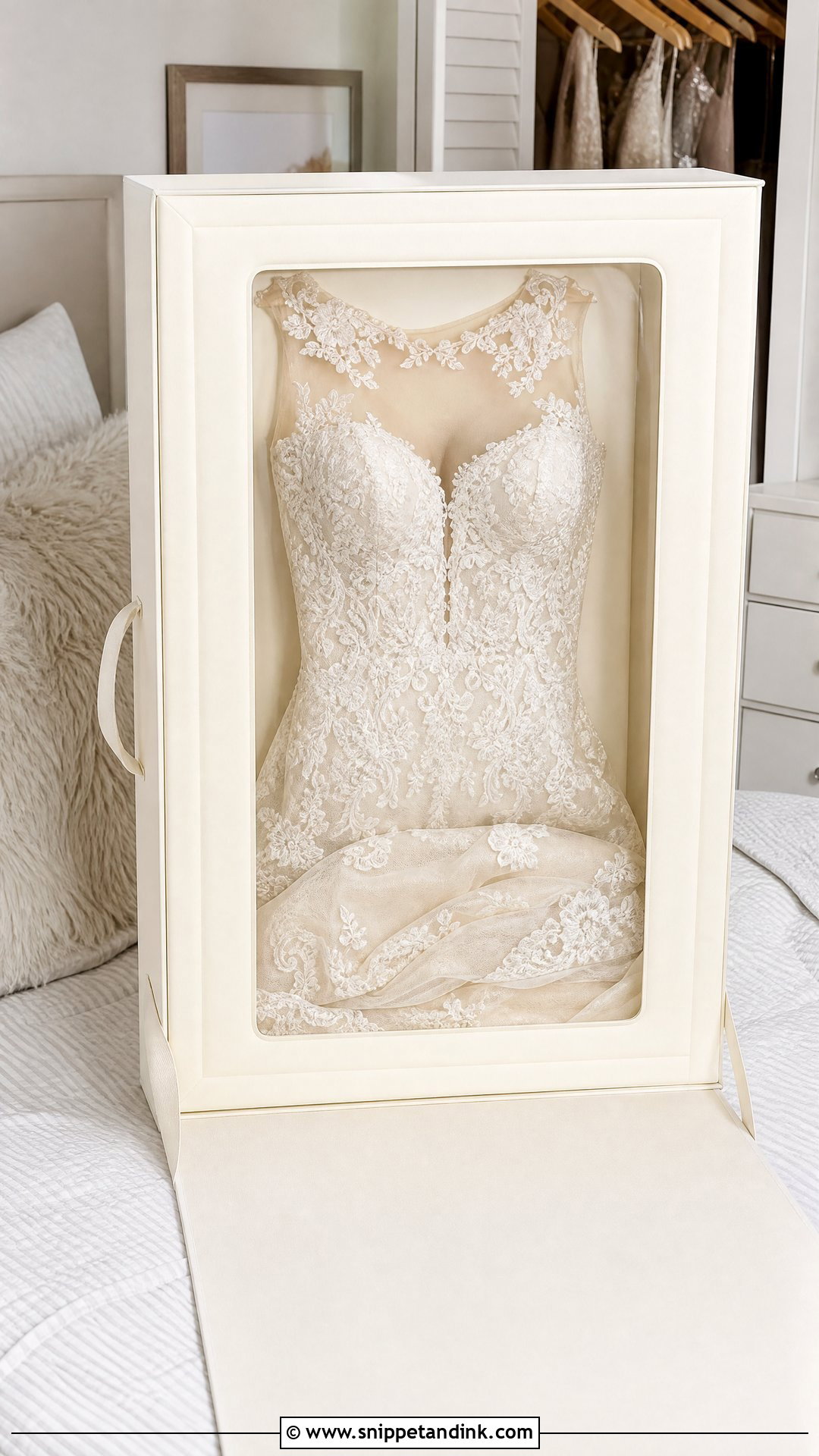 Wedding Dress Preservation Box With Window - Snippet and Ink - 20 Wedding Dress Box Ideas