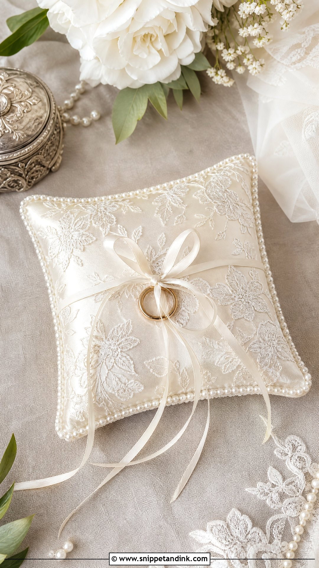 Wedding Dress Ring Bearer Pillow - Snippet and Ink - 25 Wedding Dress Keepsake Ideas