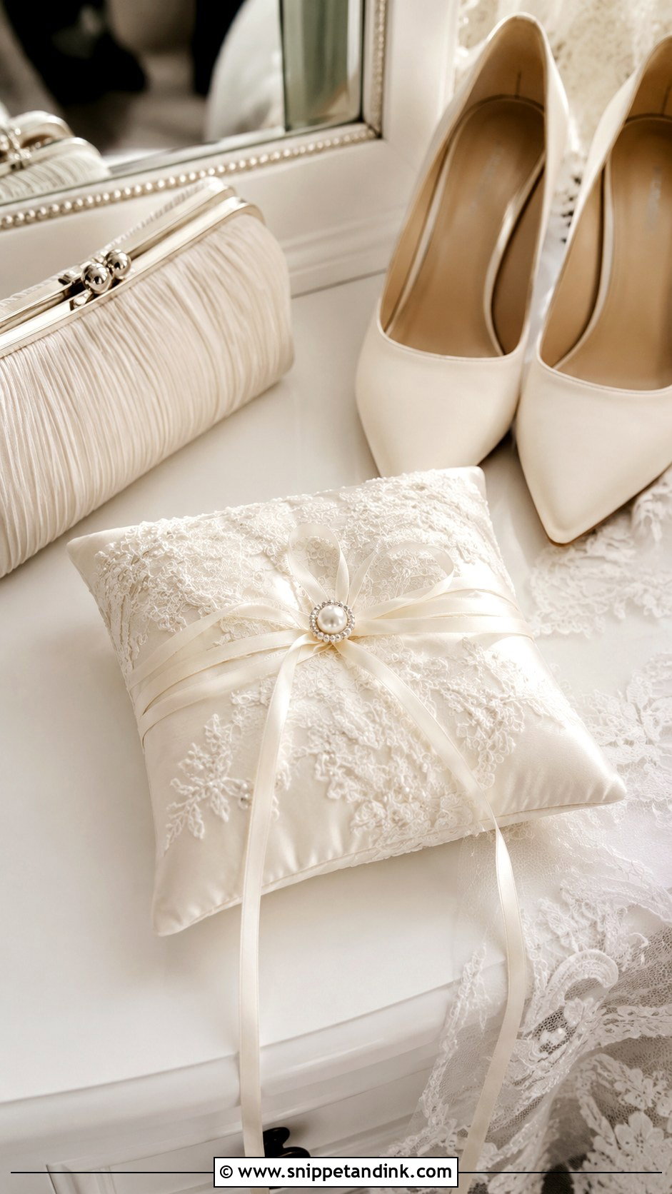 Wedding Dress Ring Pillow - Snippet and Ink - 25 Repurpose Wedding Dress Ideas