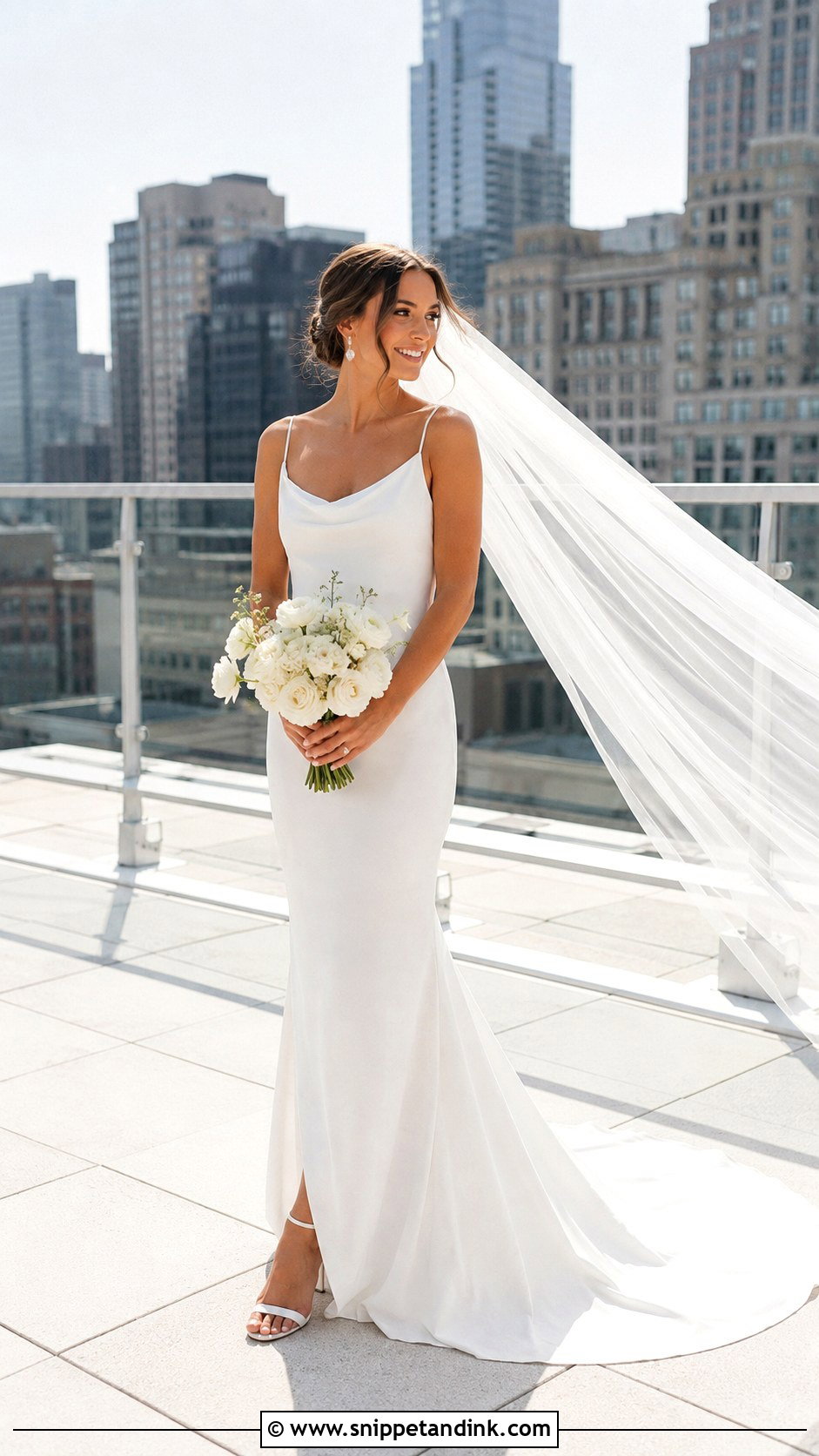 Wedding Dress Rooftop Photoshoot - Snippet and Ink - 25 Wedding Dress Photoshoot Ideas