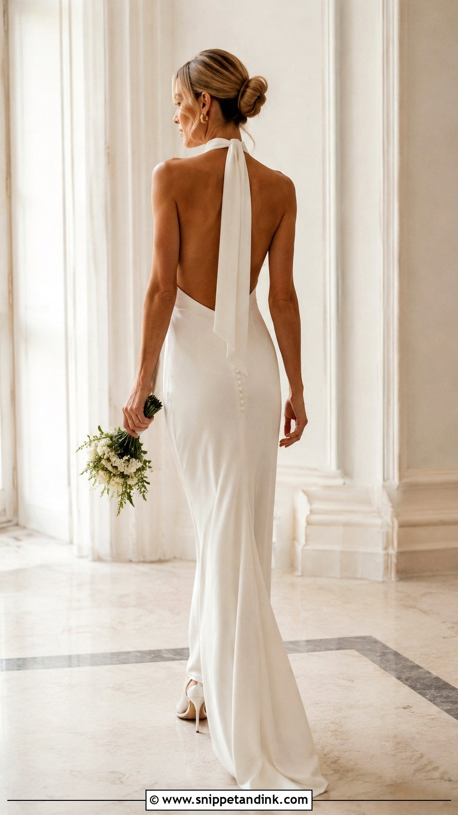 Wedding Dress Scarf With Backless Gown - Snippet and Ink - 25 Wedding Dress Scarf Ideas