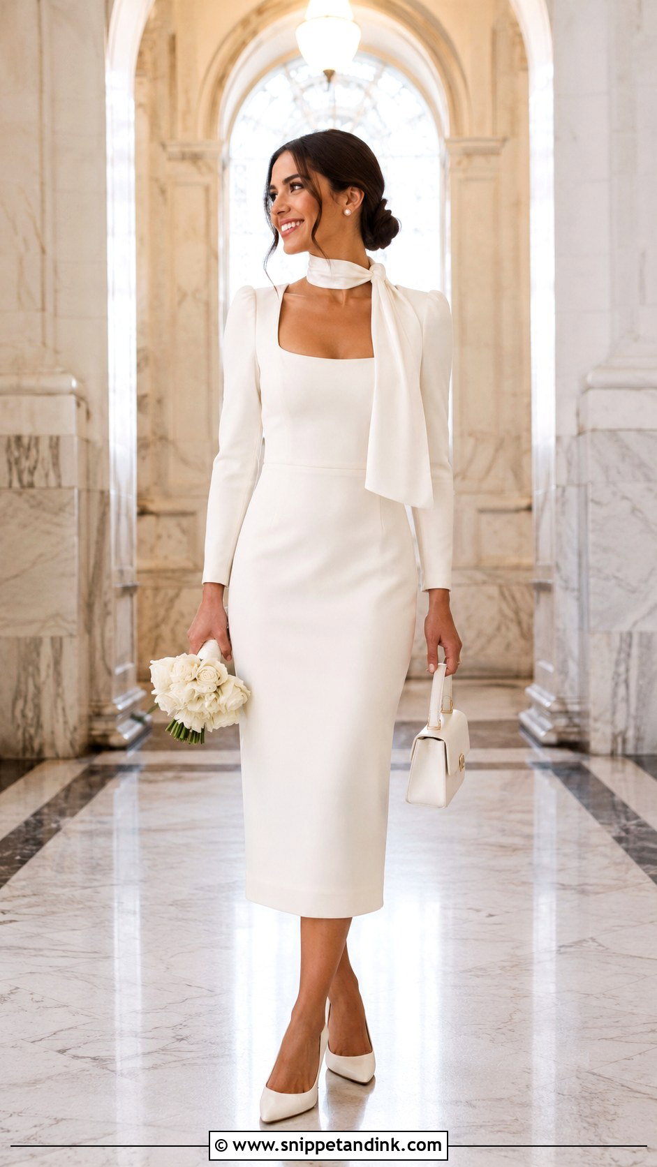 Wedding Dress Scarf With Courthouse Dress - Snippet and Ink - 25 Wedding Dress Scarf Ideas