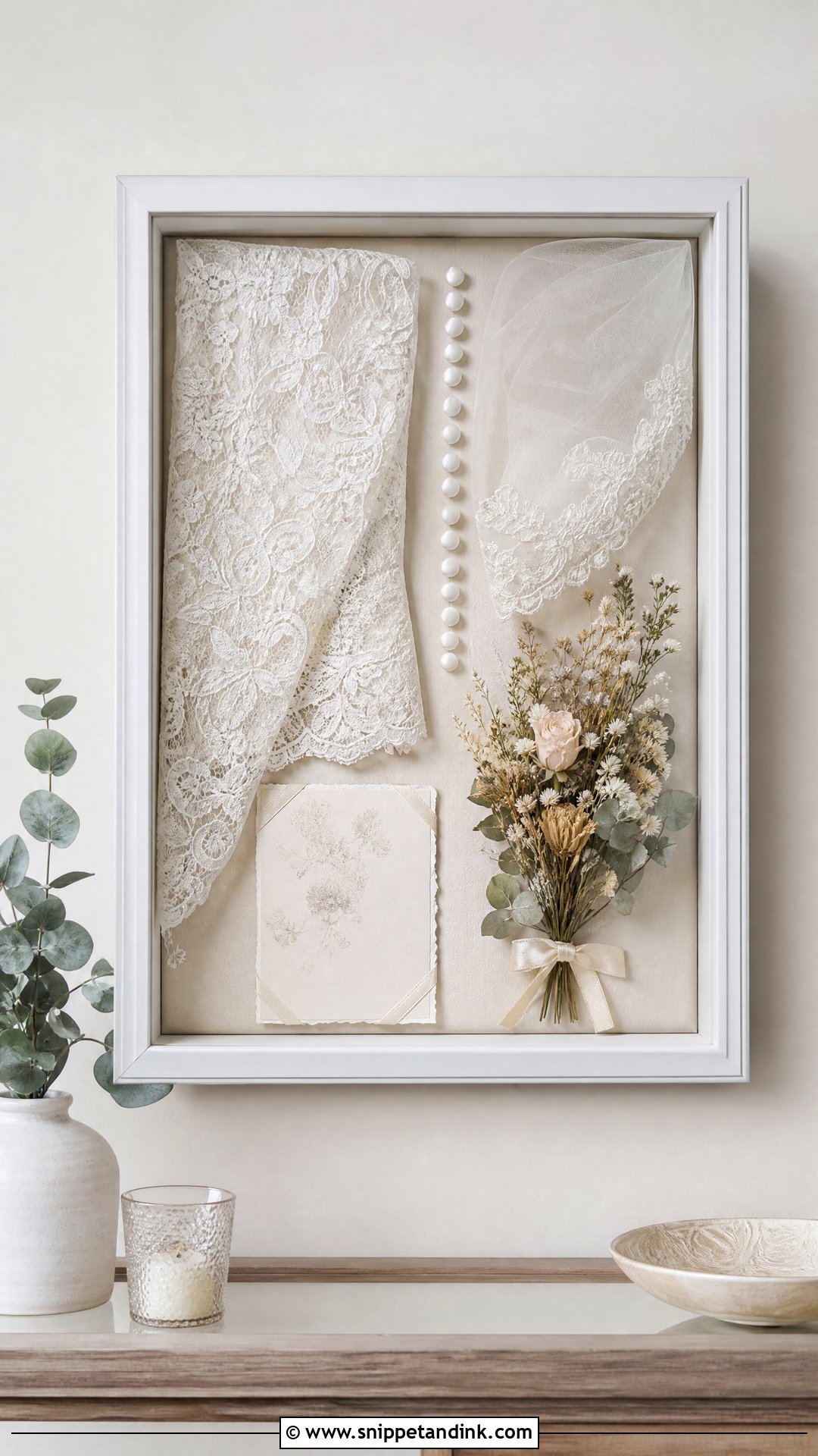 Wedding Dress Shadow Box - Snippet and Ink - 25 Wedding Dress Keepsake Ideas