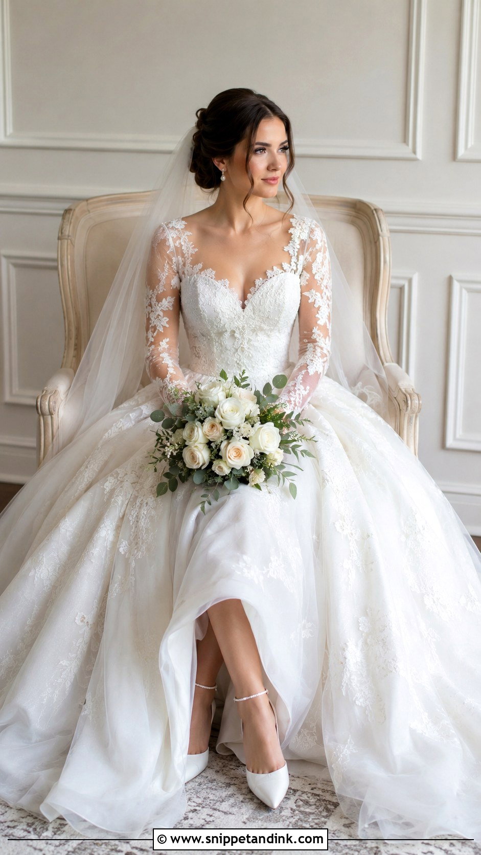 Wedding Dress Sitting Photoshoot - Snippet and Ink - 25 Wedding Dress Photoshoot Ideas
