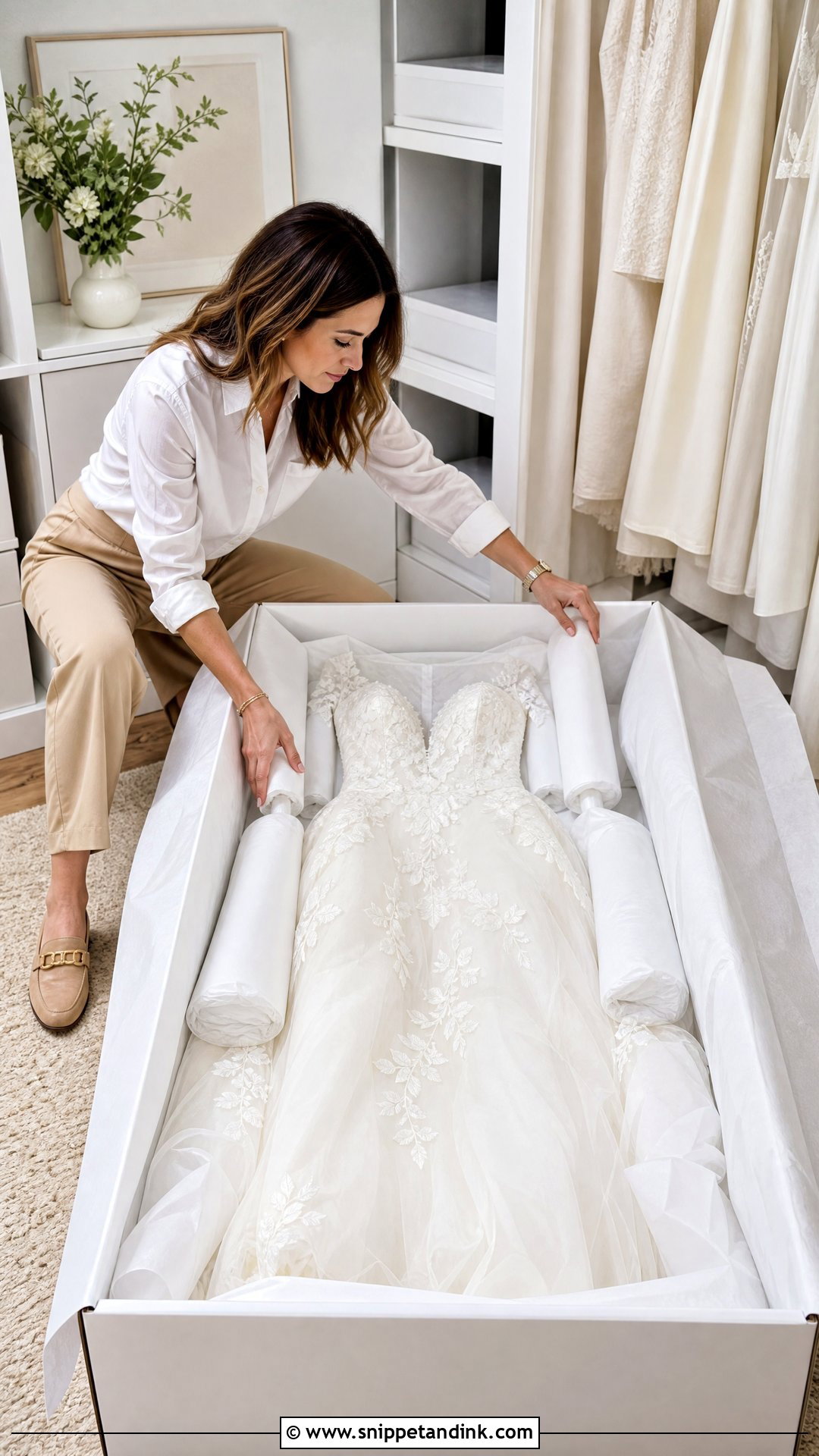 Wedding Dress Storage With Acid Free Tissue - Snippet and Ink - 20 Wedding Dress Storage Ideas