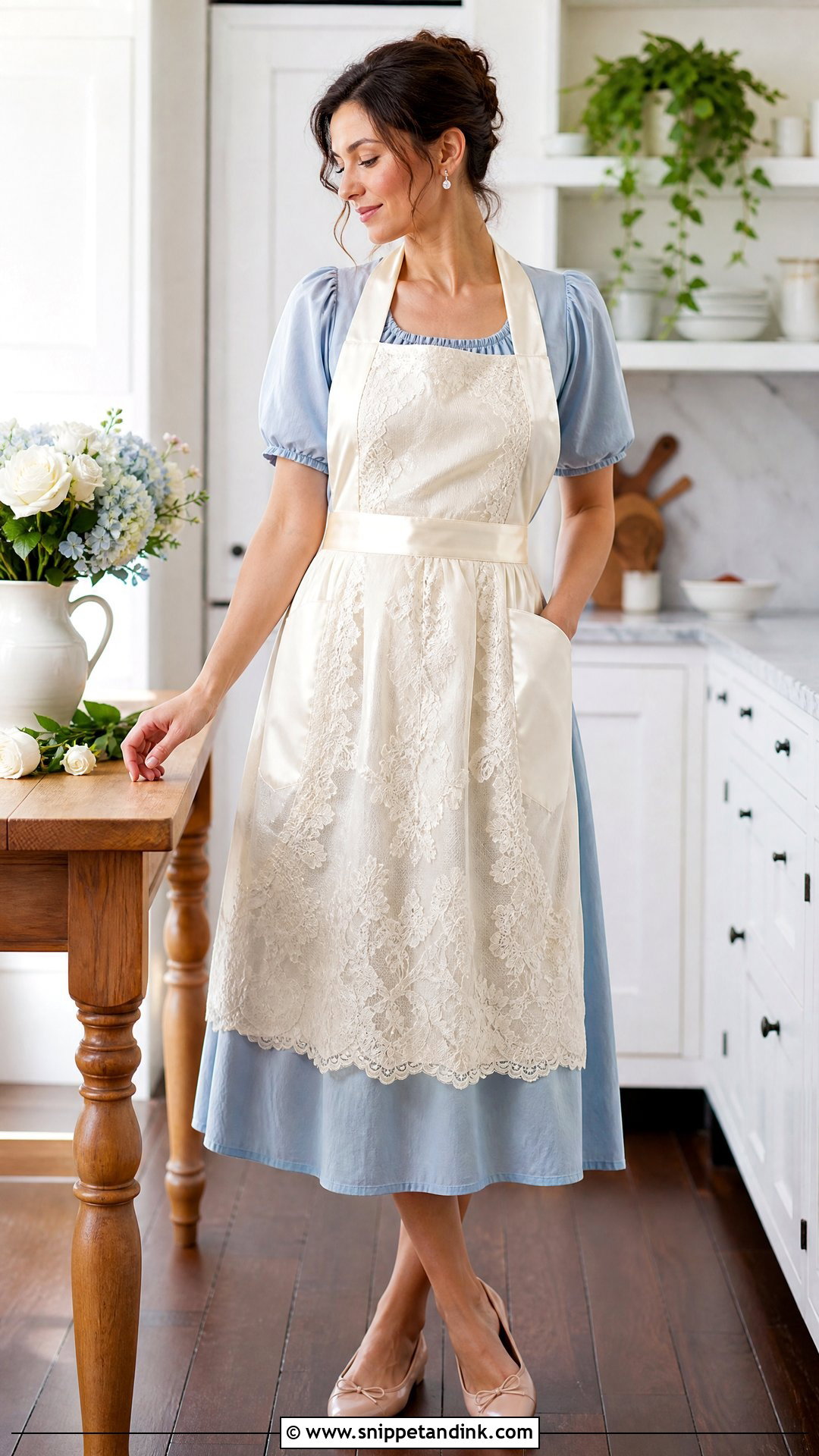 Wedding Dress To Lace Apron - Snippet and Ink - 20 Wedding Dress Upcycle Ideas