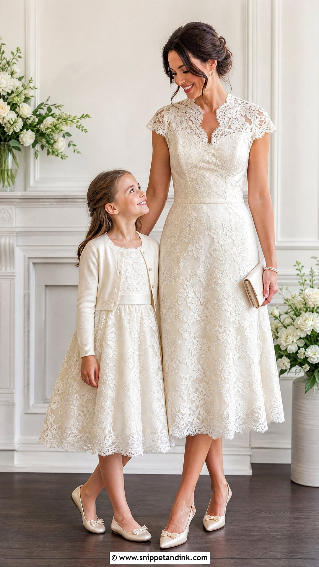 Wedding Dress To Mother Daughter Dresses - Snippet and Ink - 20 Wedding Dress Upcycle Ideas