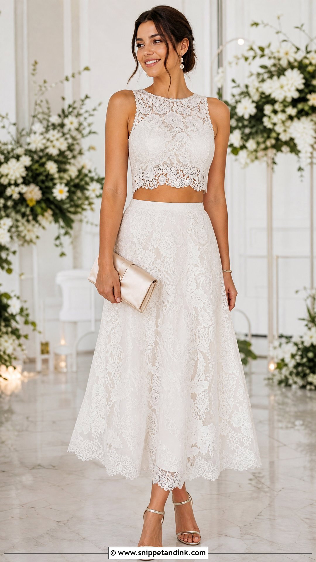 Wedding Dress Two Piece Set With Sandals - Snippet and Ink - 20 Upcycle Wedding Dress Ideas