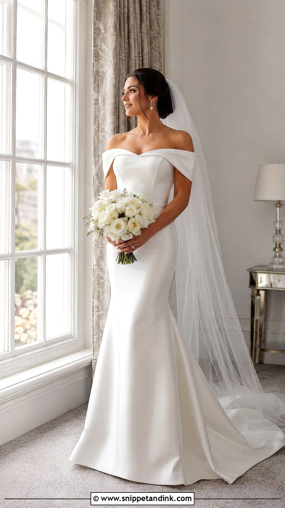 Wedding Dress Window Portrait - Snippet and Ink - 25 Wedding Dress Photography Ideas