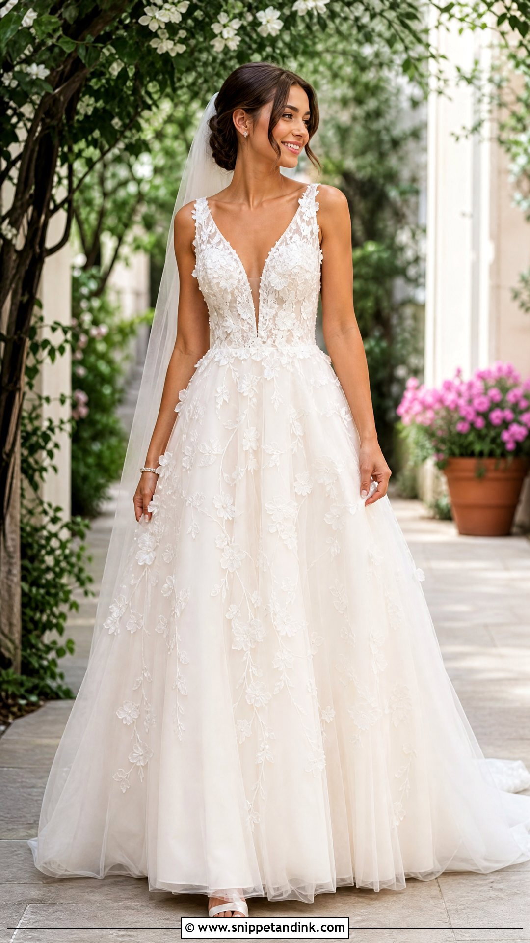 Wedding Dress With 3D Flowers - Snippet and Ink - 25 Wedding Dress Unique Ideas