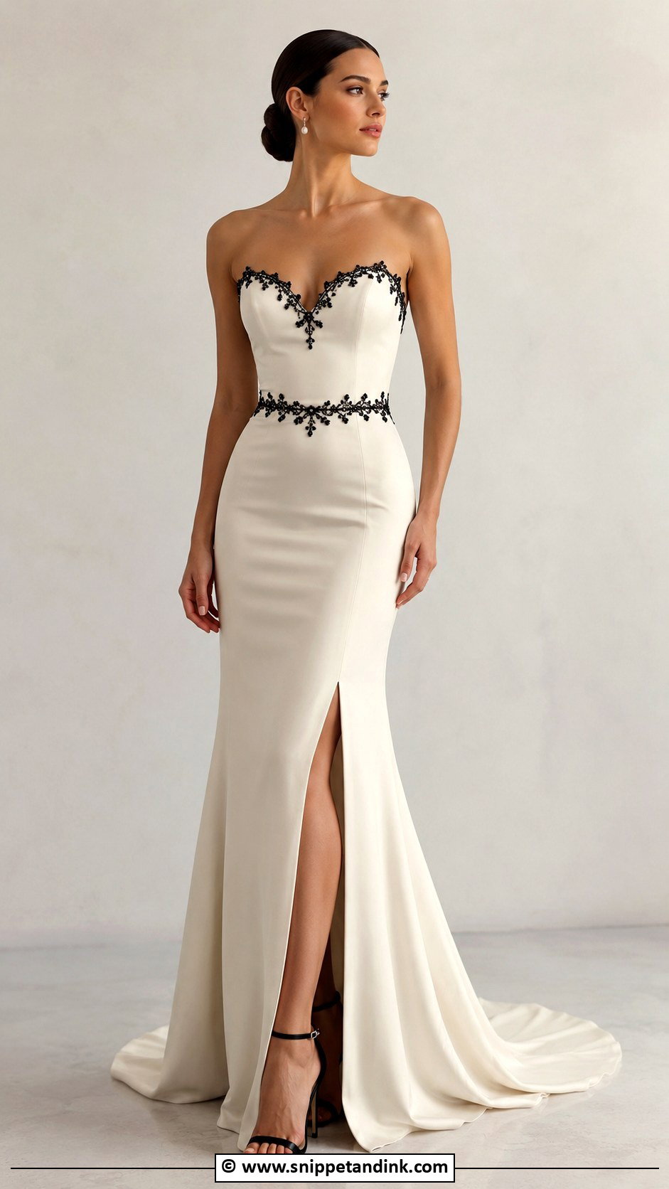 Wedding Dress With Black Beading - Snippet and Ink - 25 Wedding Dress with Black Accents Ideas