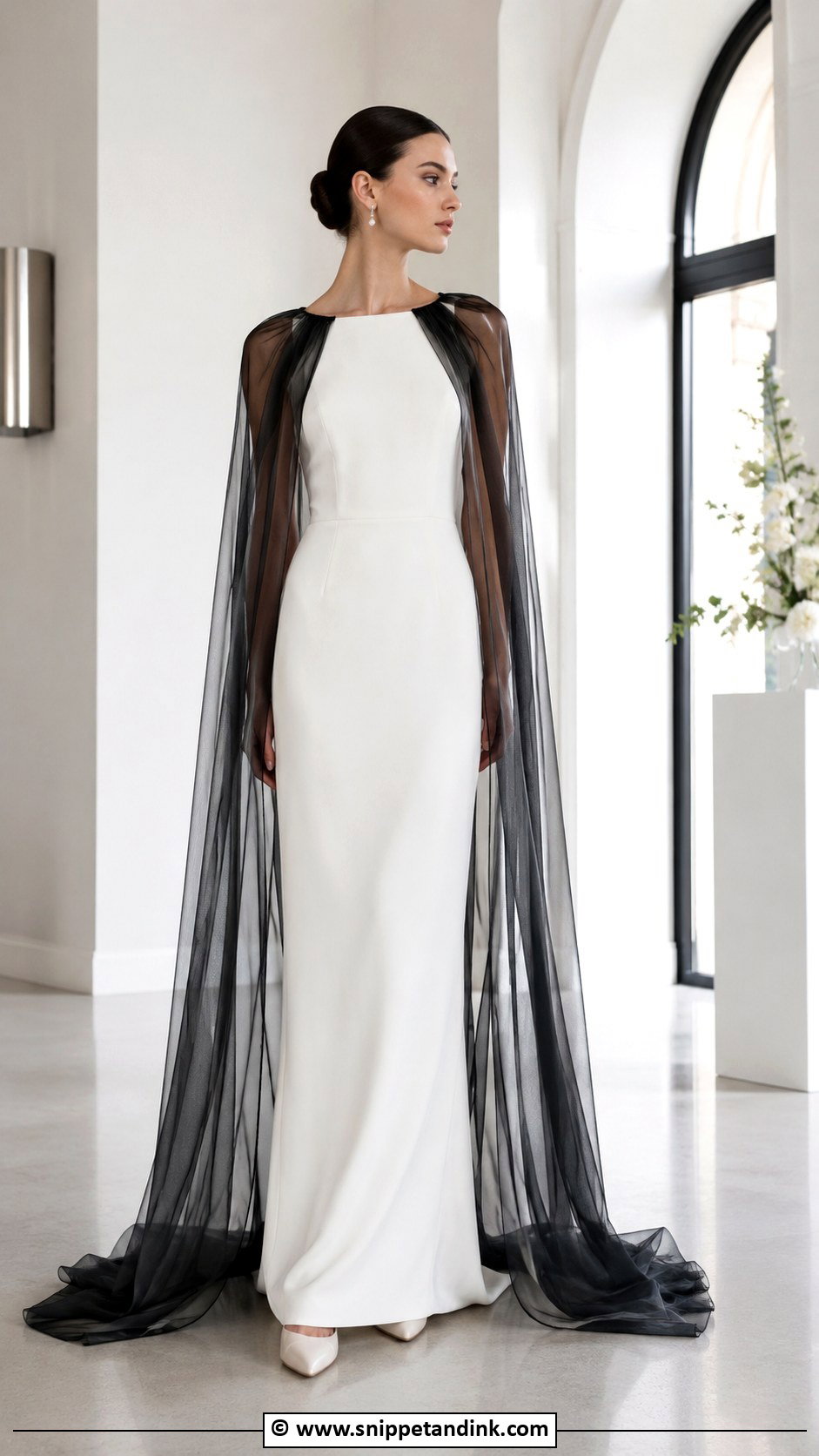 Wedding Dress With Black Cape - Snippet and Ink - 25 Wedding Dress with Black Accents Ideas