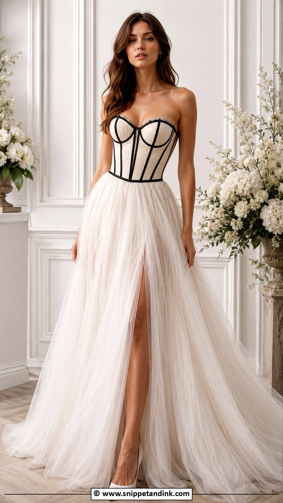 Wedding Dress With Black Corset - Snippet and Ink - 25 Wedding Dress with Black Accents Ideas