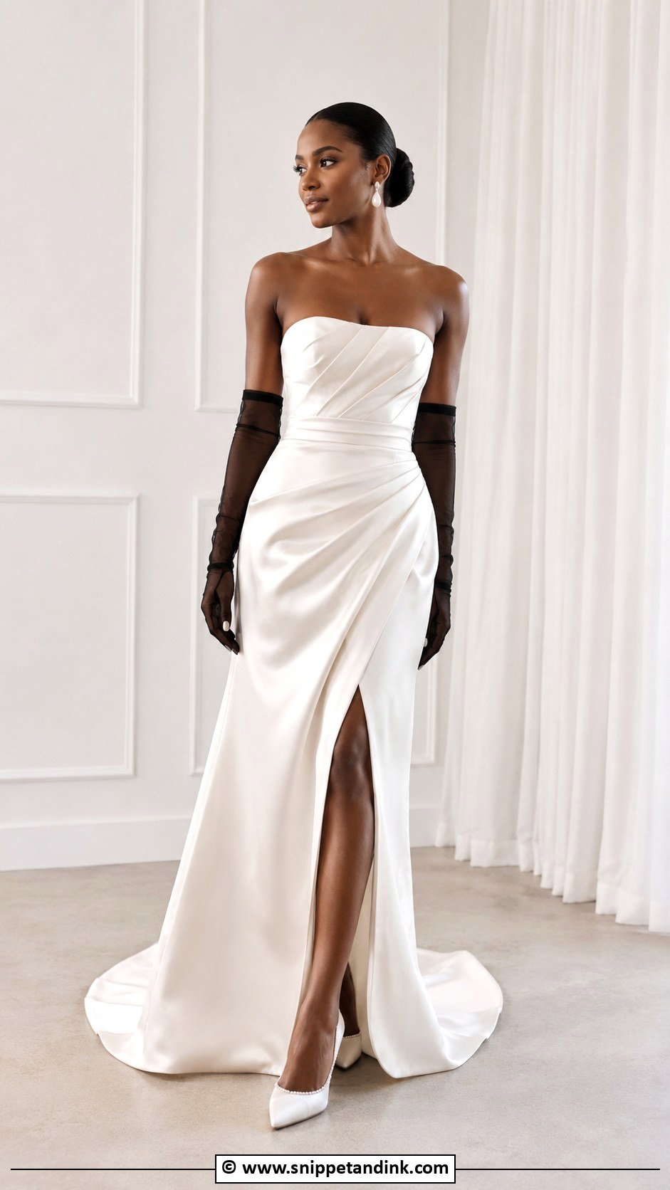 Wedding Dress With Black Gloves - Snippet and Ink - 25 Wedding Dress with Black Accents Ideas