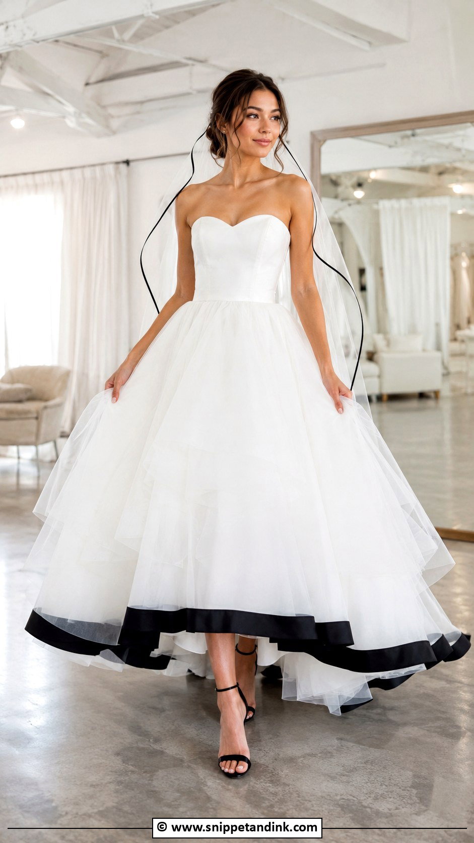 Wedding Dress With Black Hem - Snippet and Ink - 25 Wedding Dress with Black Accents Ideas