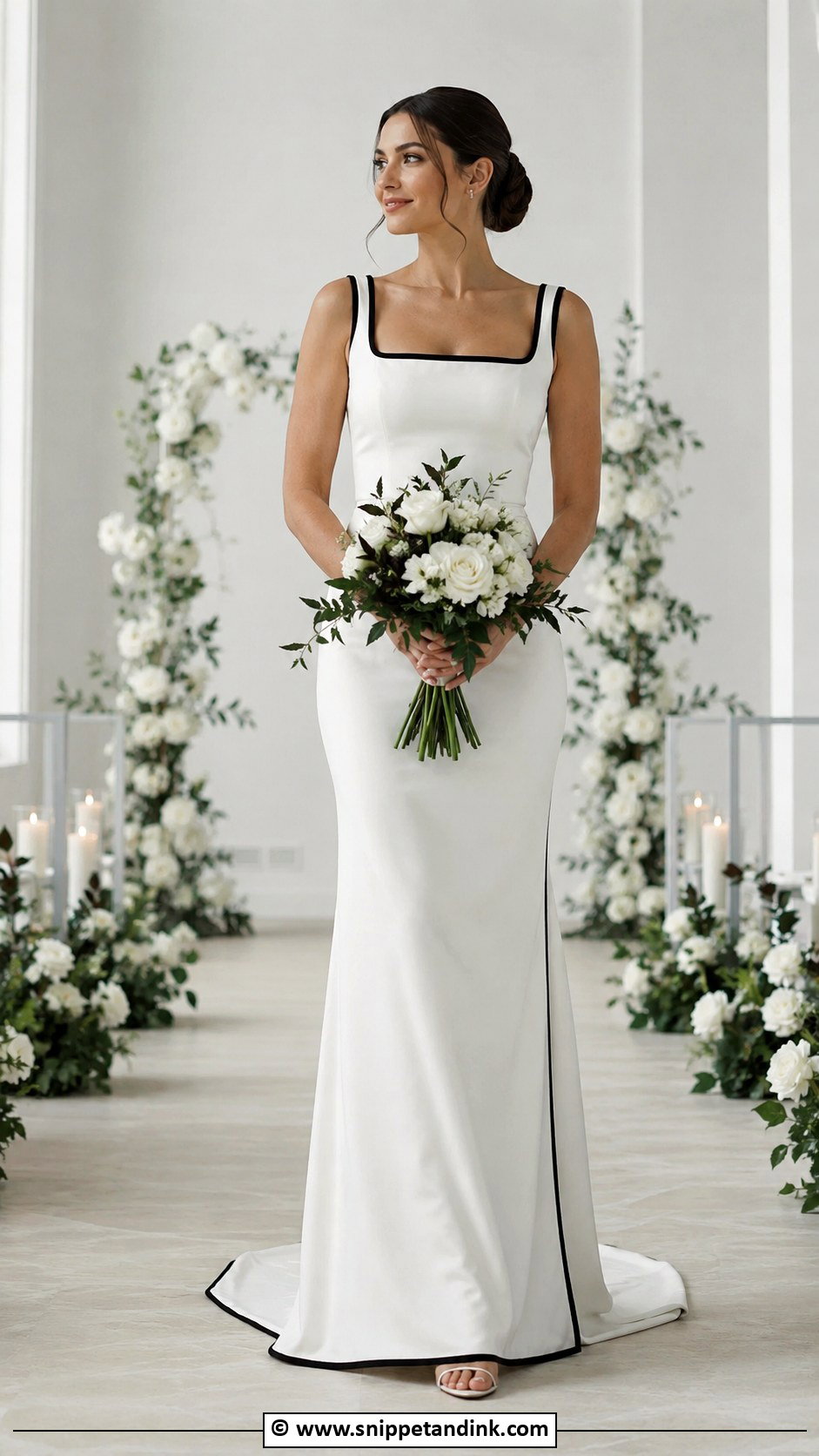 Wedding Dress With Black Neckline - Snippet and Ink - 25 Wedding Dress with Black Accents Ideas
