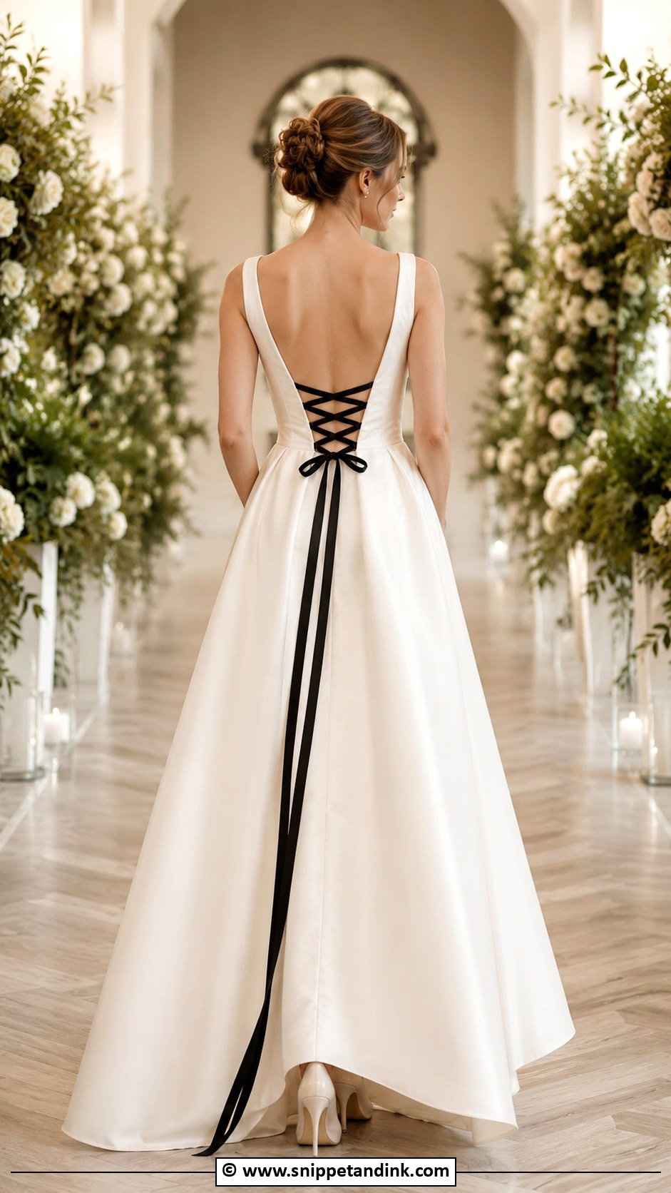 Wedding Dress With Black Ribbon Back - Snippet and Ink - 25 Wedding Dress with Black Accents Ideas
