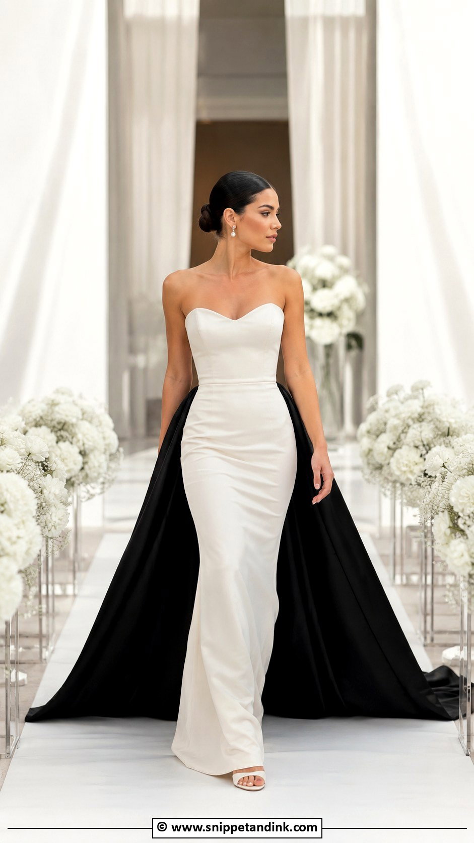 Wedding Dress With Black Train - Snippet and Ink - 25 Wedding Dress with Black Accents Ideas