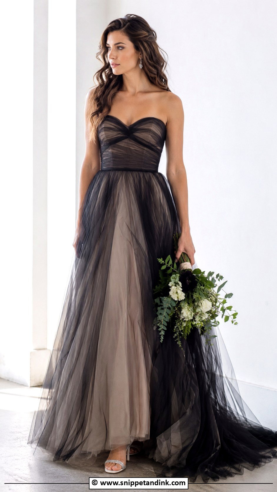 Wedding Dress With Black Tulle Overlay - Snippet and Ink - 25 Wedding Dress with Black Accents Ideas