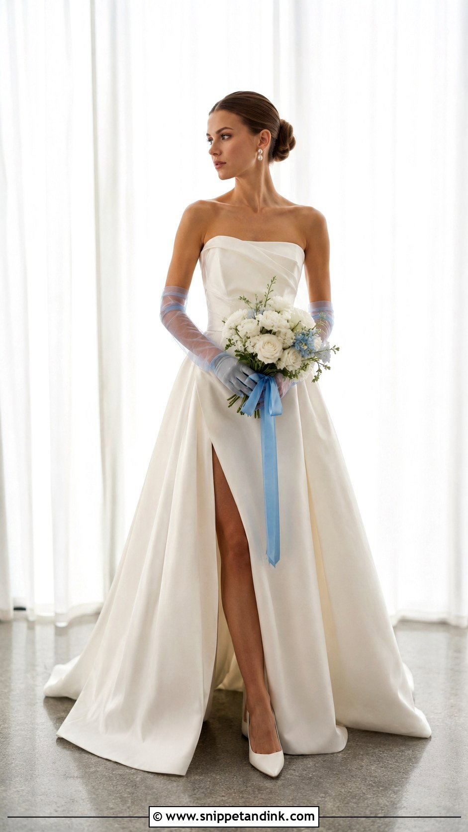 Wedding Dress With Blue Gloves - Snippet and Ink - 25 Wedding Dress with Blue Accents Ideas