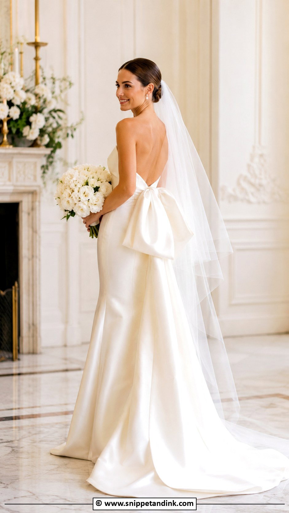 Wedding Dress With Bow - Snippet and Ink - 30 Wedding Dress Aesthetic Ideas
