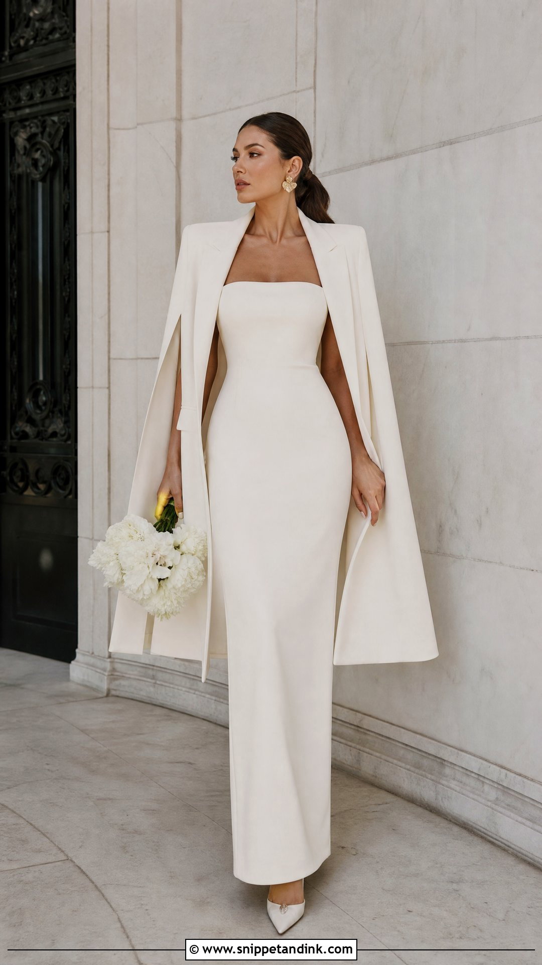 Wedding Dress With Bridal Blazer Cape - Snippet and Ink - 25 Wedding Dress Cover Up Ideas