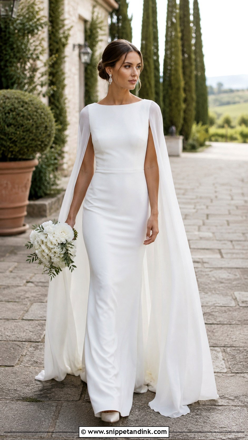 Wedding Dress With Bridal Cape - Snippet and Ink - 20 Italy Wedding Dresses
