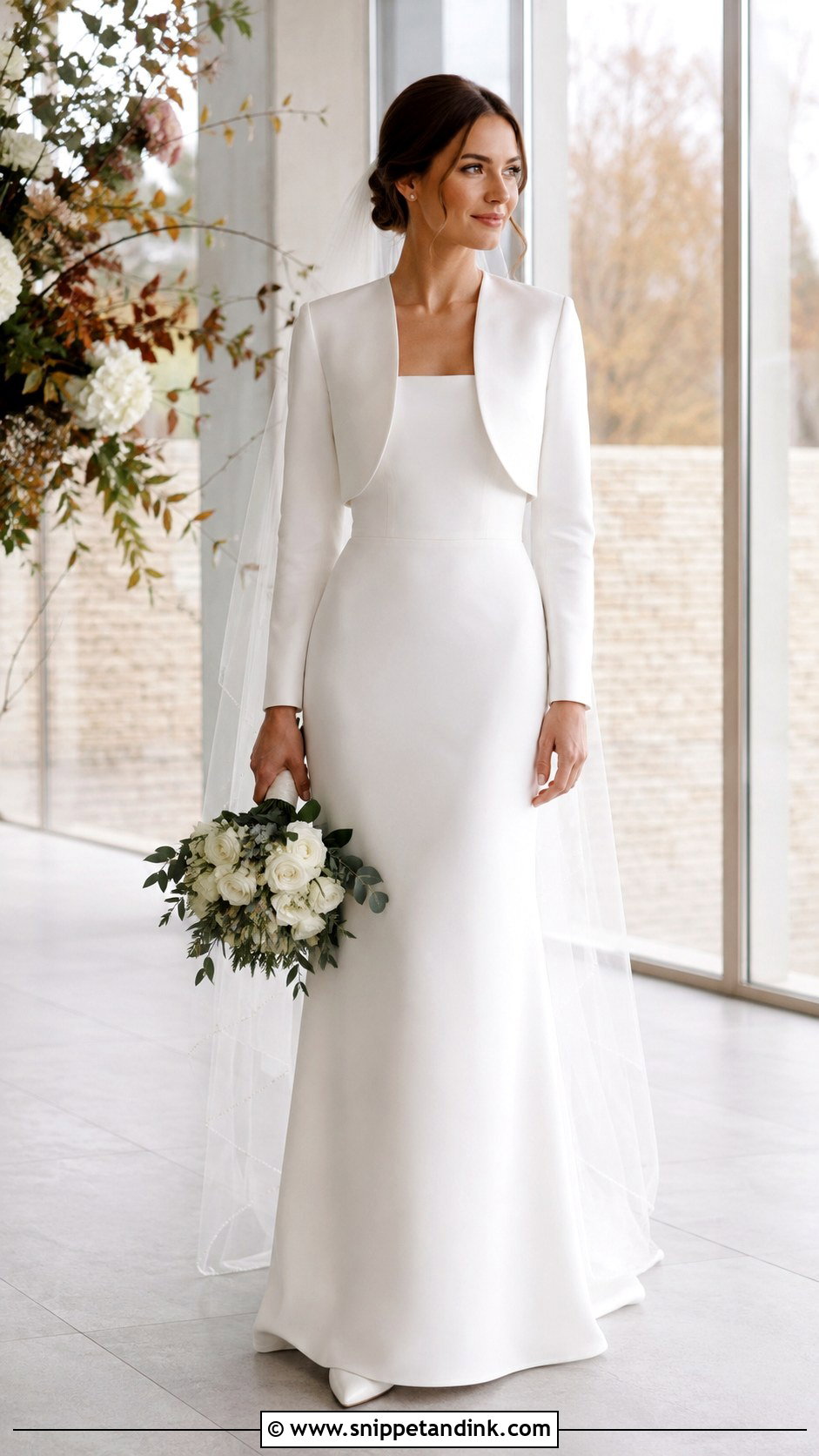 Wedding Dress With Bridal Jacket - Snippet and Ink - 25 Fall Wedding Dresses Bride