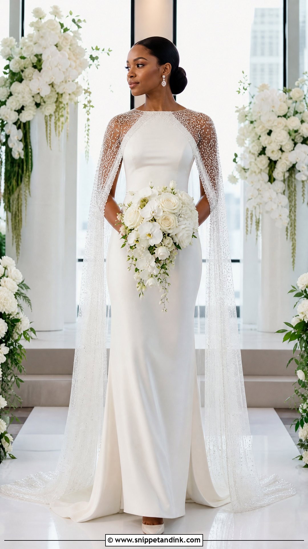 Wedding Dress With Cape - Snippet and Ink - 25 Black People Wedding Dresses