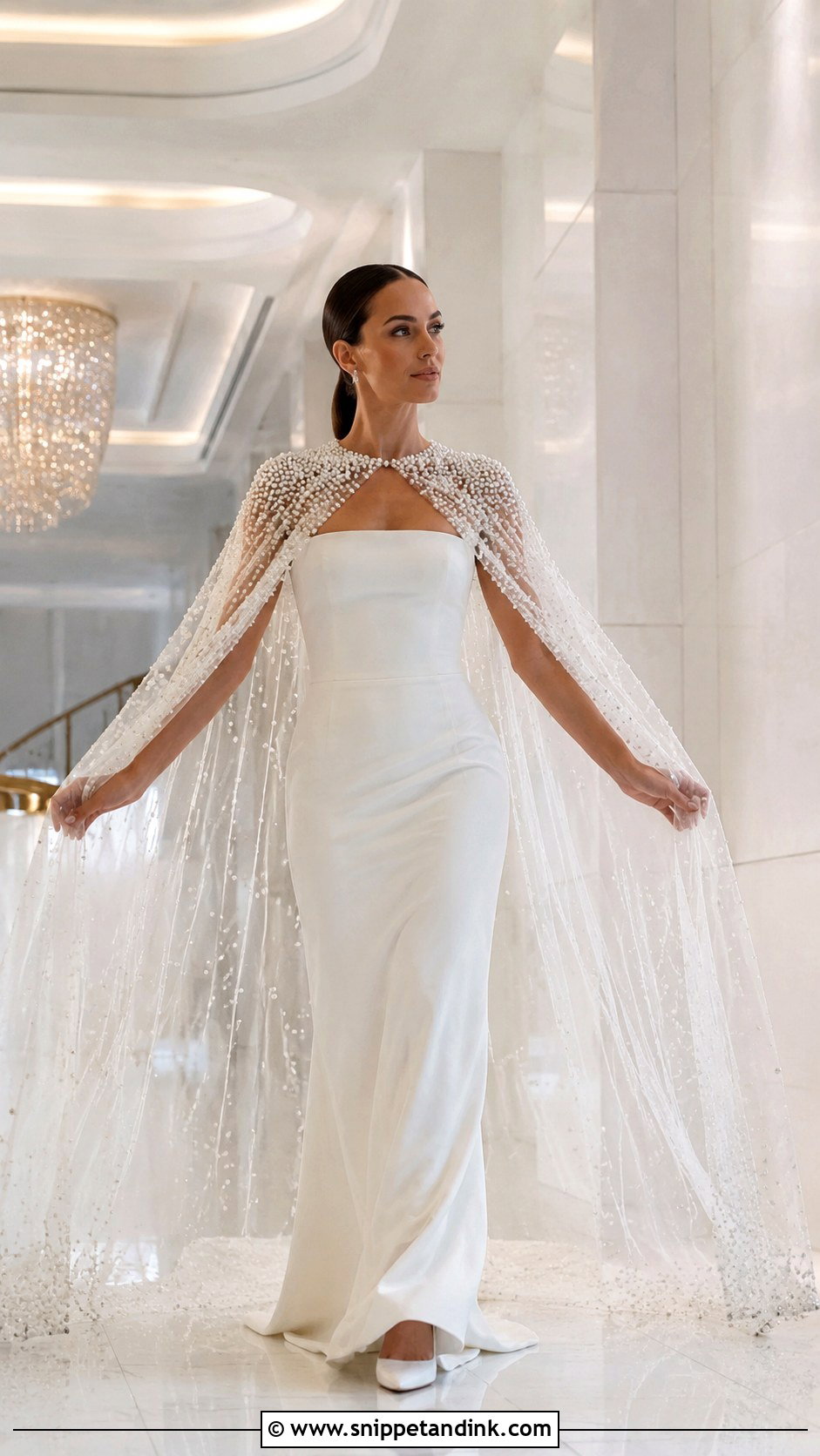 Wedding Dress With Cape - Snippet and Ink - 25 Las Vegas Wedding Dress Ideas