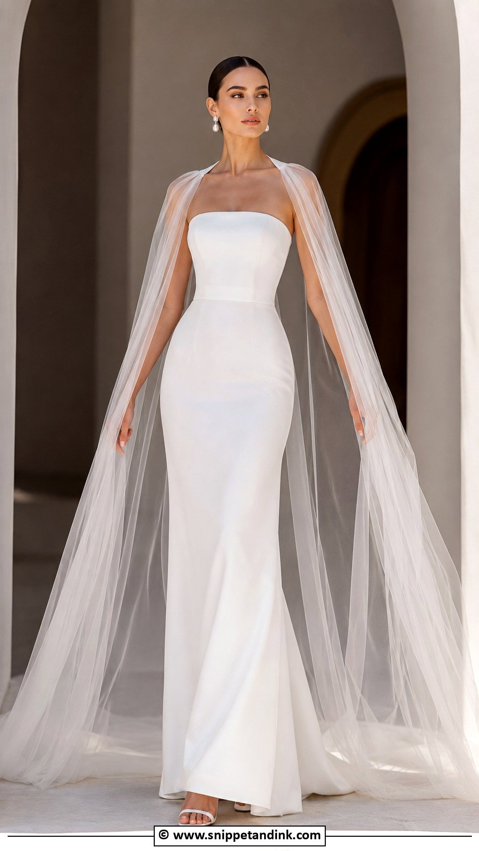 Wedding Dress With Cape - Snippet and Ink - 30 Flowy Wedding Dress Ideas