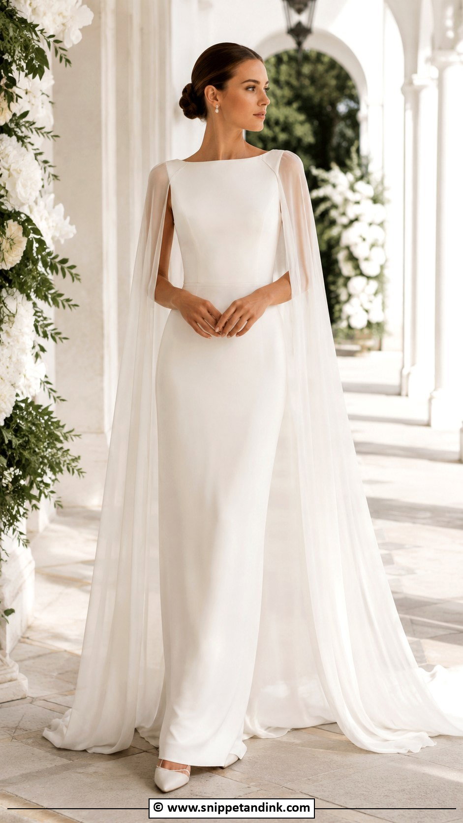 Wedding Dress With Cape - Snippet and Ink - 30 Timeless Elegant Wedding Dress Ideas