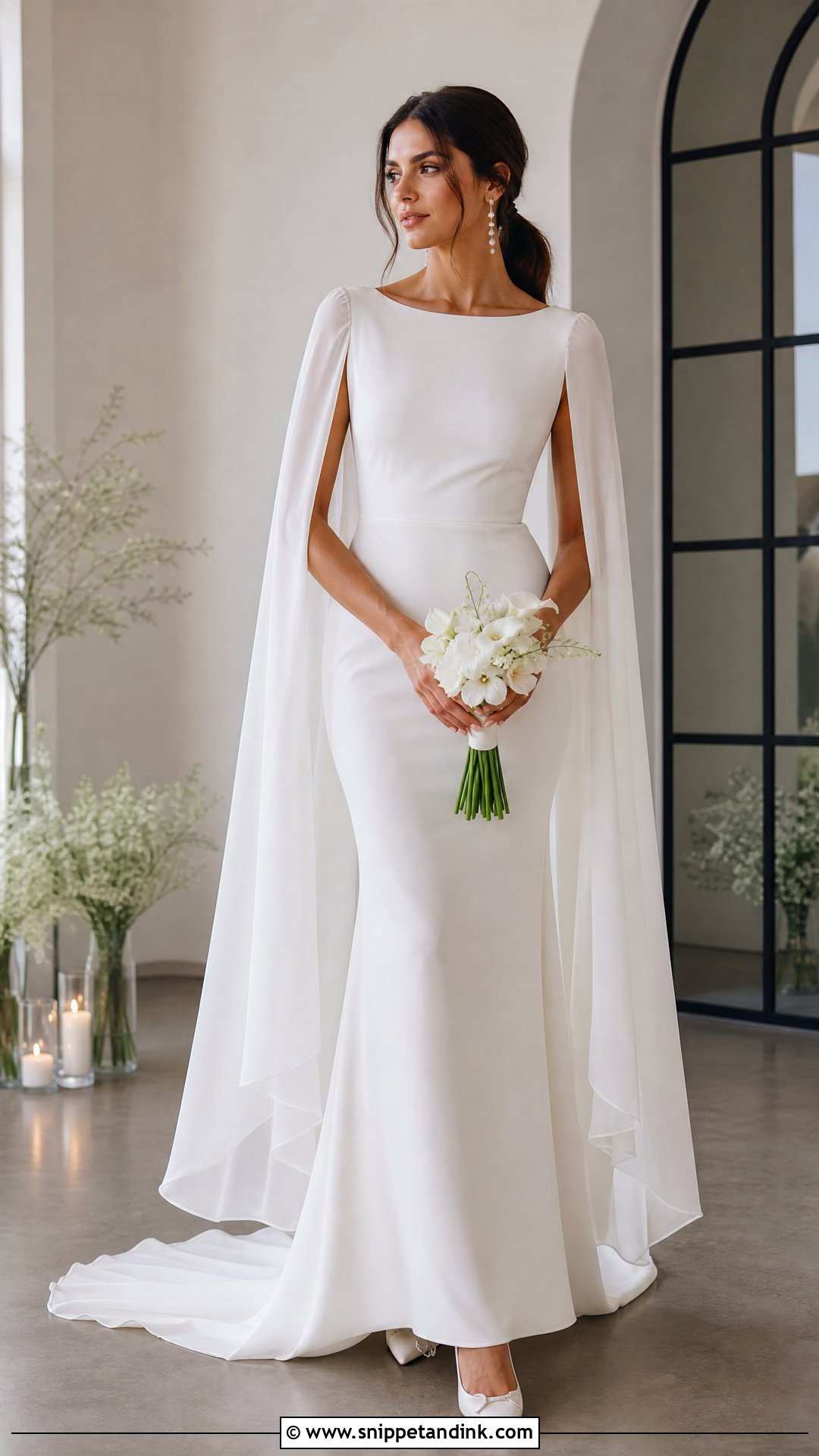 Wedding Dress With Cape Sleeves - Snippet and Ink - 20 Wedding Dress Add Ons Ideas