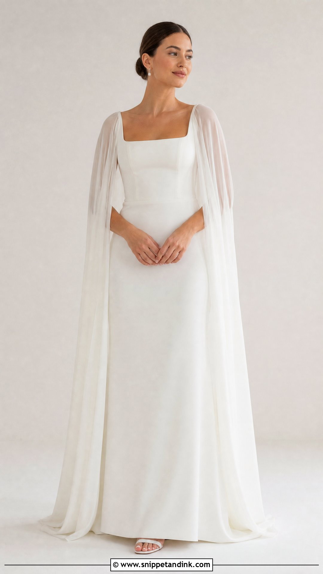 Wedding Dress With Cape Sleeves - Snippet and Ink - 25 Wedding Dress Cover Up Ideas
