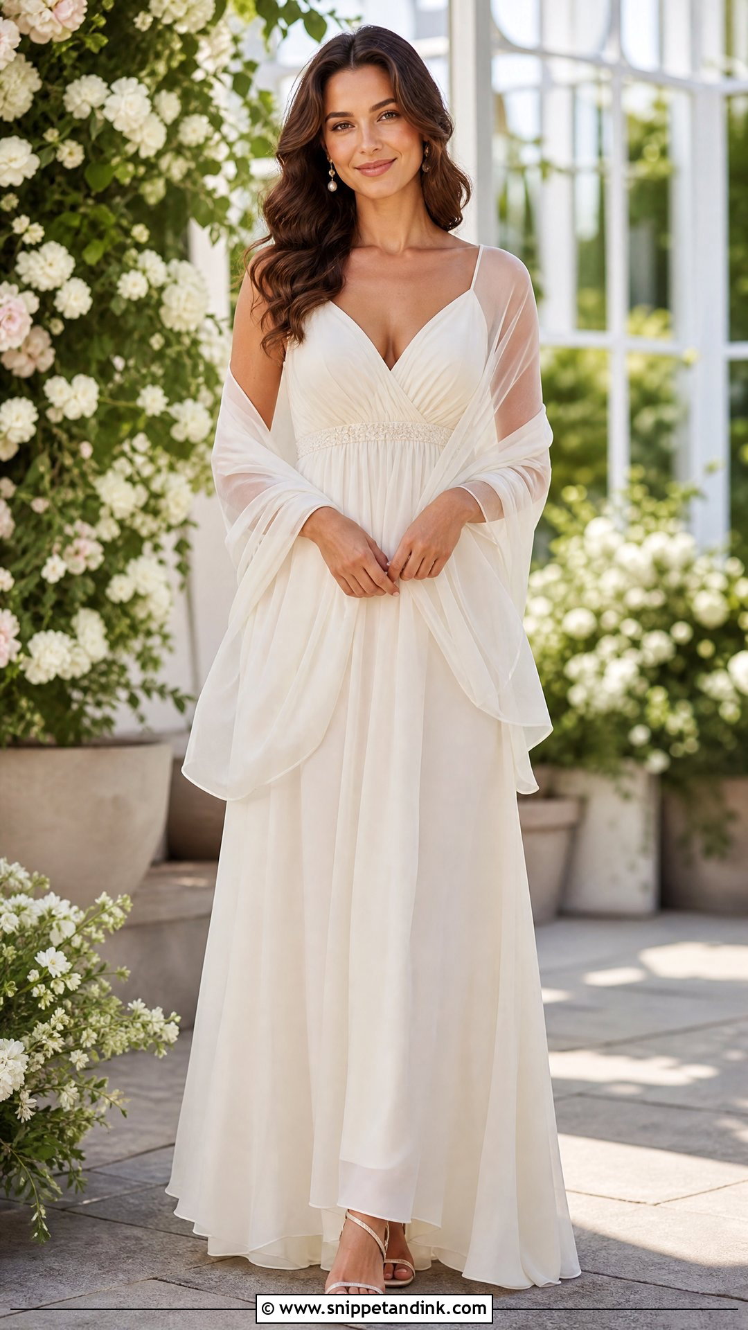 Wedding Dress With Chiffon Wrap - Snippet and Ink - 25 Wedding Dress Cover Up Ideas