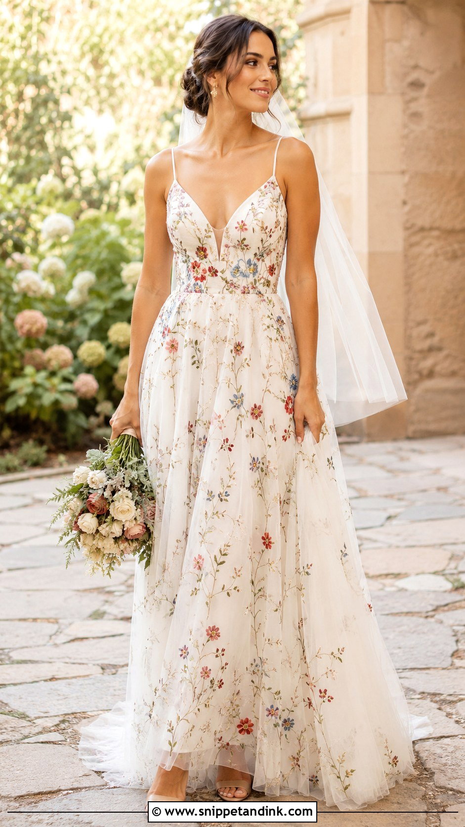 Wedding Dress With Colorful Embroidery - Snippet and Ink - 25 Non Traditional Wedding Dresses