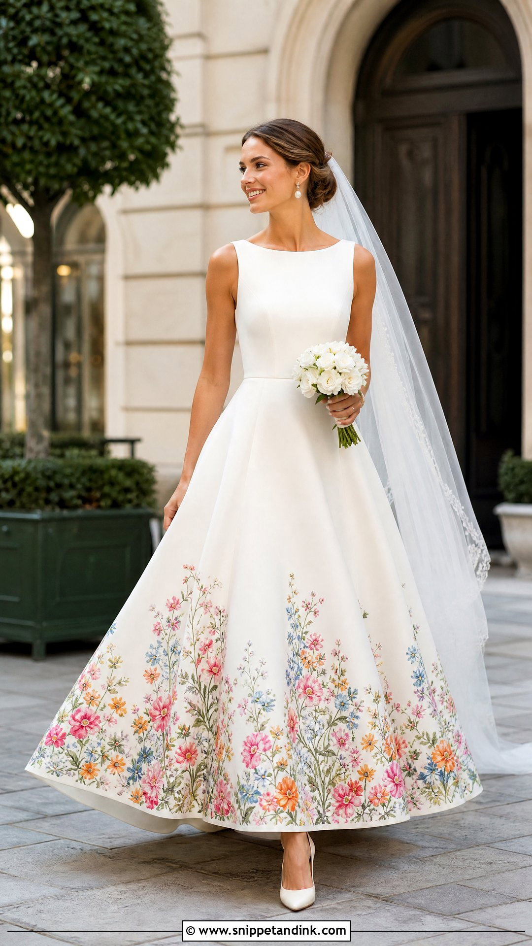 Wedding Dress With Colorful Floral Hem - Snippet and Ink - 20 Wedding Dress with Colorful Flowers